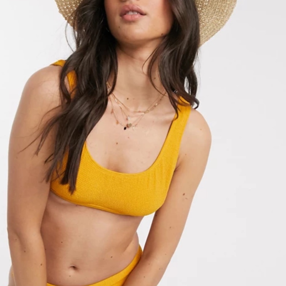 NWT Topshop Bikini Top Mustard Yellow